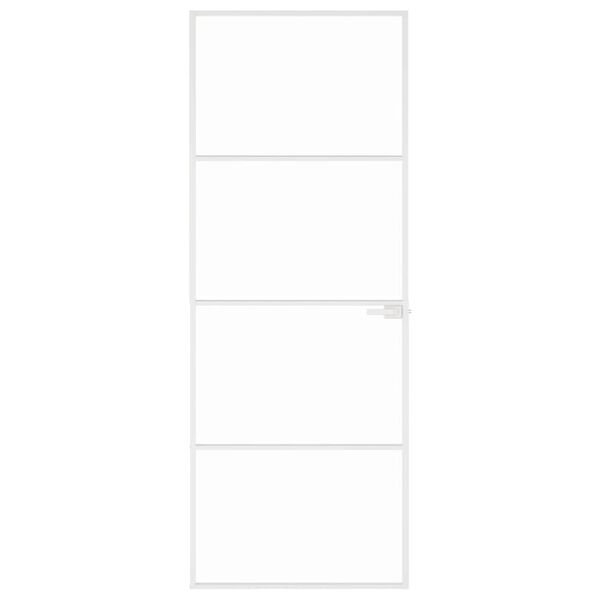 vidaXL Sis&auml;ovi valkoinen 76x201,5 cm karkaistu lasi ja alumiini ohut