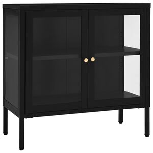 vidaXL Senkki musta 70x35x70 cm ter&auml;s ja lasi