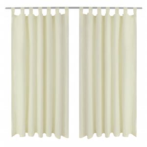 Creme Mikro-Satiini Verhot Lenkeill&auml; 2kpl 140 x 245 cm