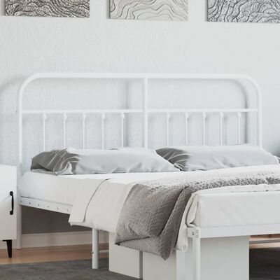 vidaXL Metallinen sängynpääty valkoinen 160 cm