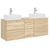 vidaXL Kylpyhuoneen kaappisetti 3 kpl Sonoma-tammi 129 x 41 x 79,5 cm