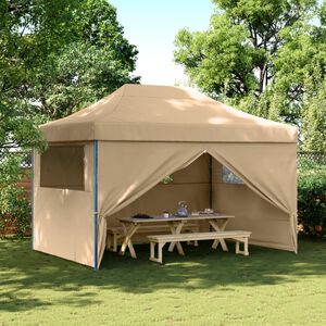 vidaXL Taitettava pop-up juhlateltta 4 sivusein&auml;ll&auml; beige