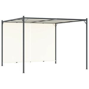 vidaXL Pergola s&auml;&auml;dett&auml;v&auml;ll&auml; katolla kermanvalkoinen 3x3 m ter&auml;s