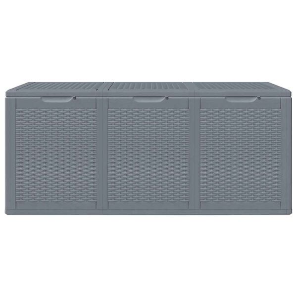 vidaXL Ulkosäilytyslaatikko harmaa PP rottinki 270 l