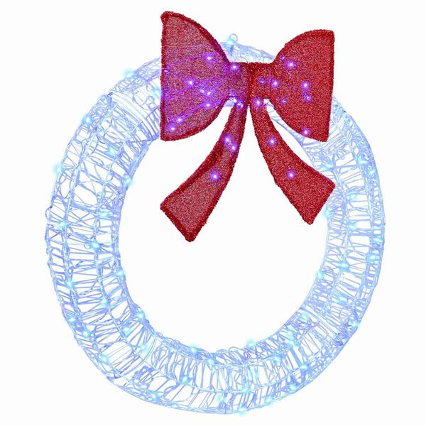 vidaXL Kranssi 80 LED-valoilla Sininen 92 x 9.5 x 92 cm Akryyli