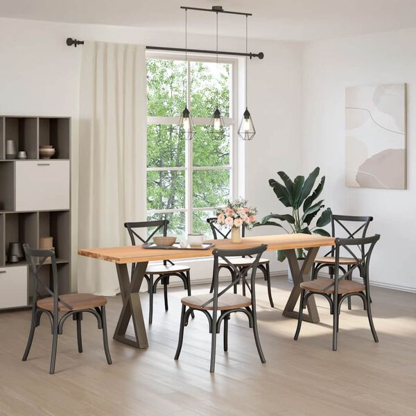 vidaXL Ruokap&ouml;yd&auml;n jalat 2 kpl Luonnonv&auml;rinen ter&auml;s 50x(72-73,3) cm Ter&auml;s