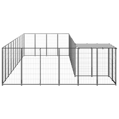 vidaXL Koiranhäkki musta 13,31 m² teräs