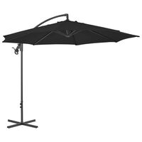 vidaXL Riippuva aurinkovarjo teräspylväällä 300 cm musta