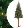 vidaXL Kapea joulupuu Vihre&auml; 210 cm PVC ja massiivipet&auml;j&auml;