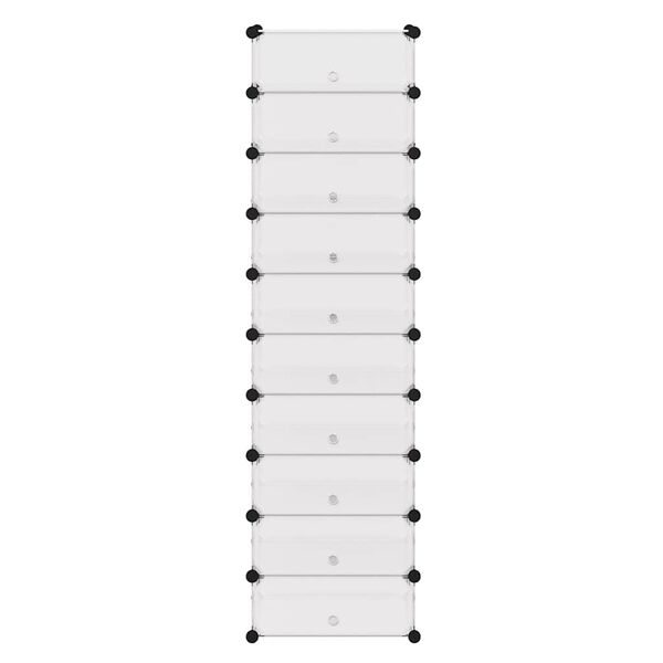 vidaXL Kenk&auml;teline 10 toisiinsa kiinnitett&auml;v&auml;ll&auml; lokerolla Valkoinen