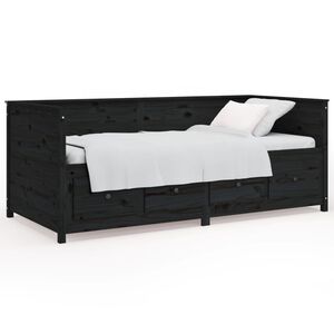 vidaXL Sohvas&auml;nky musta 90x190 cm t&auml;ysi m&auml;nty
