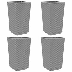 vidaXL Ulkokukkalaatikot 4 kpl vaaleanharmaa 32,5x32,5x57 cm PP