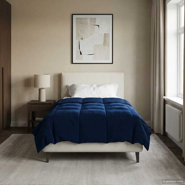 vidaXL Koko Vuoden Peitto Tumma Sininen 155 x 220 cm Mikrokuitu