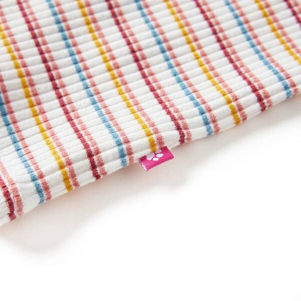 Lasten pitk&auml;hihainen T-paita lyhyt poolokaulus raidallinen ecru 92