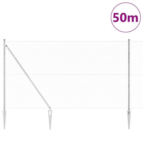 vidaXL Aitalatu Hopea 50 x 1,5 m (36 mm verkko) Ter&auml;s