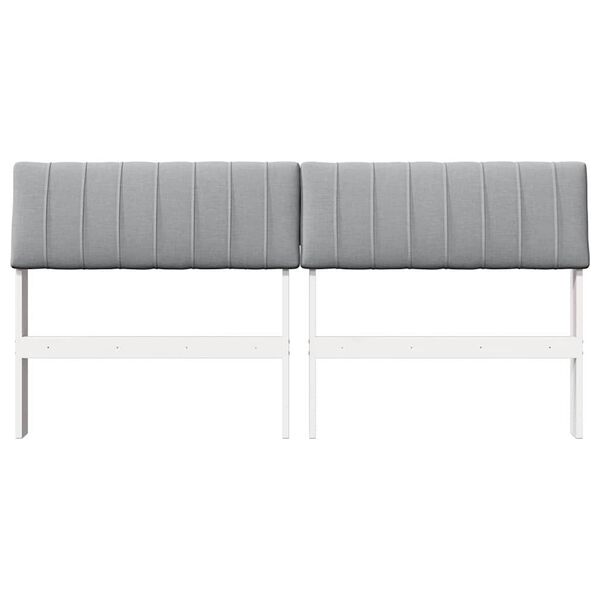 vidaXL Verhoiltu s&auml;ngynp&auml;&auml;ty Vaaleanharmaa 160 cm Massiivinen m&auml;nty