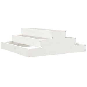 vidaXL Kukkalaatikko valkoinen 80x80x27 cm t&auml;ysi m&auml;nty