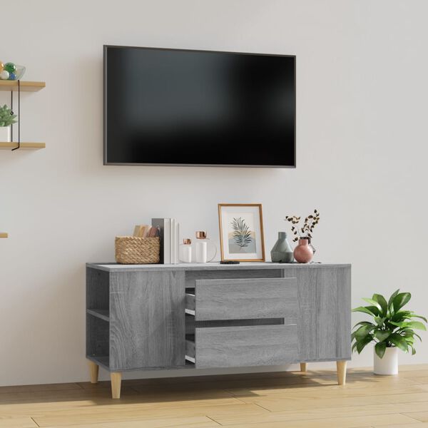 vidaXL TV-taso harmaa Sonoma 102x44,5x50 cm tekninen puu