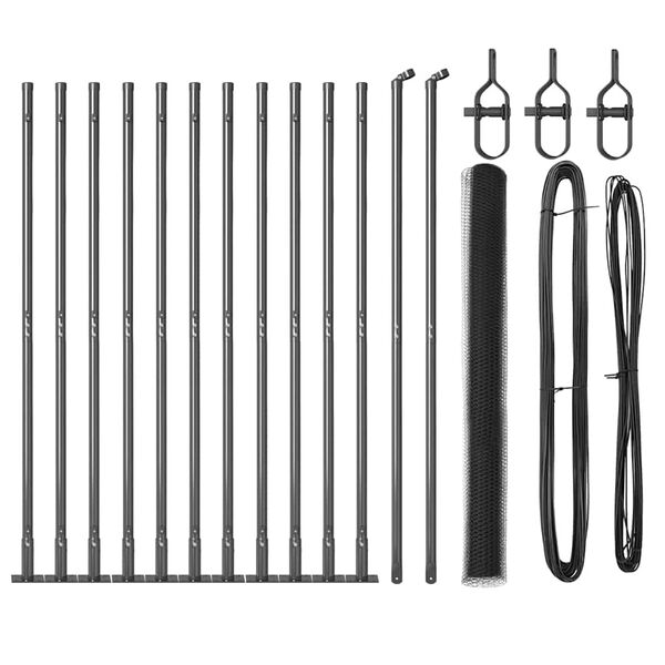 vidaXL Aitalatu Harmaa 25 x 1,6 m (25 mm verkko) Ter&auml;st&auml; ja PVC:t&auml;