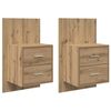 vidaXL Sein&auml;lle kiinnitett&auml;v&auml; y&ouml;p&ouml;yt&auml;kaappi 2 pcs Artisan tammi