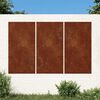 vidaXL Puutarhasein&auml;koristeet 3kpl 105x55 cm corten ter&auml;s aurinkokuvio