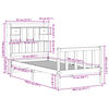 vidaXL Sänky/kirjahylly ilman patjaa vahanruskea 75x190 cm täysi mänty