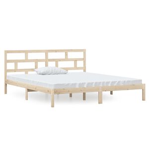 vidaXL S&auml;ngynrunko 135x190 cm Double t&auml;ysi puu