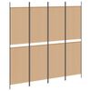 vidaXL 4-paneelinen huoneen jakaja Beige 200 x 200 cm Kangas