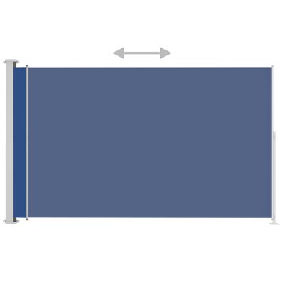 vidaXL Sisäänvedettävä terassin sivumarkiisi 220x300 cm sininen