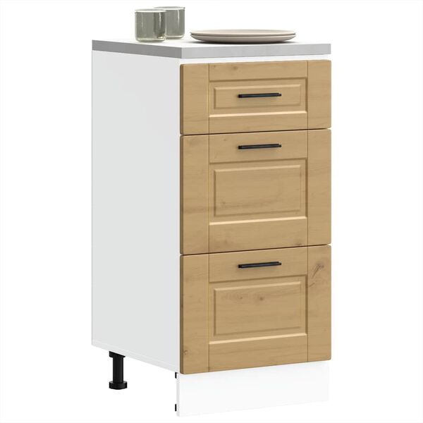 vidaXL Keitti&ouml;n pohjakaappi Porto k&auml;sity&ouml;l&auml;inen tammi suunniteltu puu