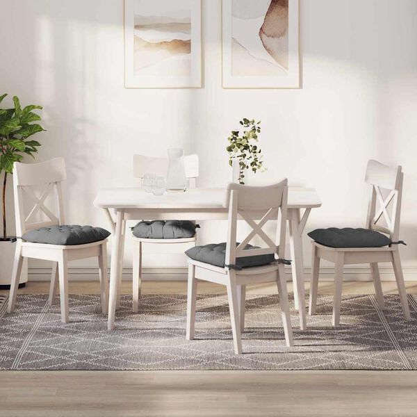 vidaXL Istuintyynyt 4 pcs Tumma harmaa 40 x 40 x 6 cm Mikrokuitu