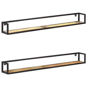 vidaXL Sein&auml;hyllyt 2 kpl 160 cm kierr&auml;tetty t&auml;yspuu