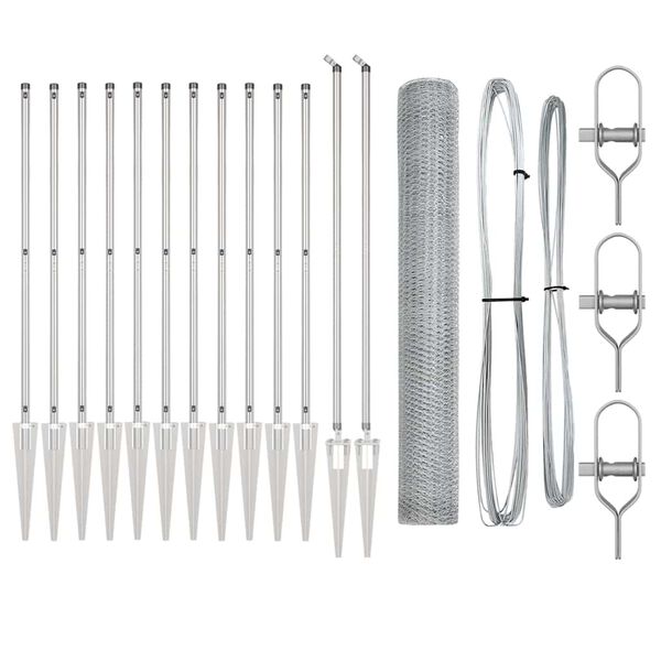 vidaXL Aitalatu Hopea 25 x 1,2 m (13 mm verkko) Teräs