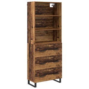 vidaXL Korkea kaappi laatikon kanssa 2 pcs Vanha puu Tekninen puu