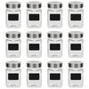 vidaXL S&auml;ilytyspurkit tarroilla 12 kpl 300 ml