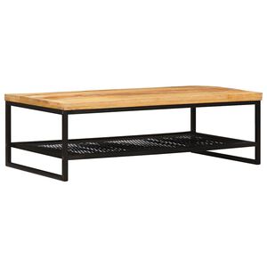 vidaXL Sohvap&ouml;yt&auml; Ruskea ja musta 110 x 55 x 35 cm Kiinte&auml; mango puu
