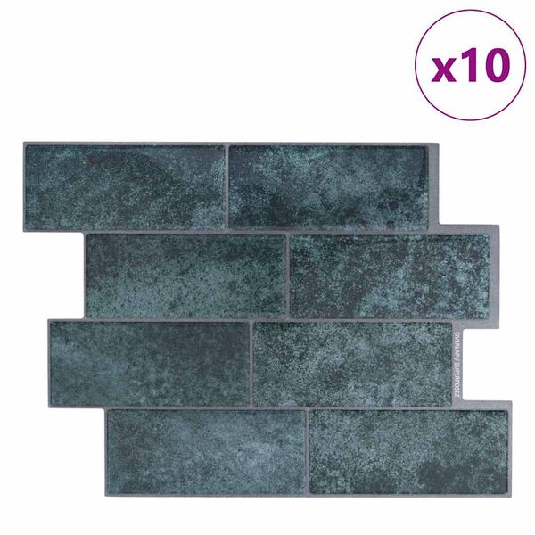 vidaXL Metrolaatta 10 pcs Sinivihreä 29.4 x 21.4 cm