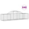 vidaXL Kaarevat kivikorit 40 kpl 200x50x40/60 cm galvanoitu rauta