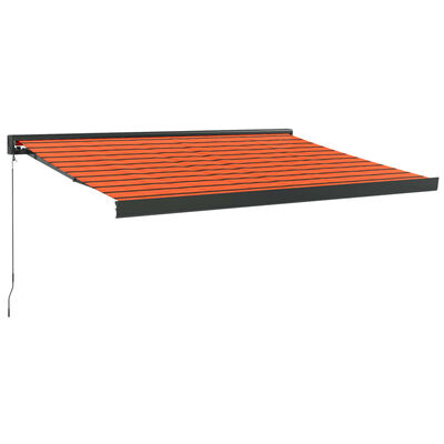 vidaXL Sisäänkelattava markiisi oranssiruskea 3x2,5 m kangas/alumiini