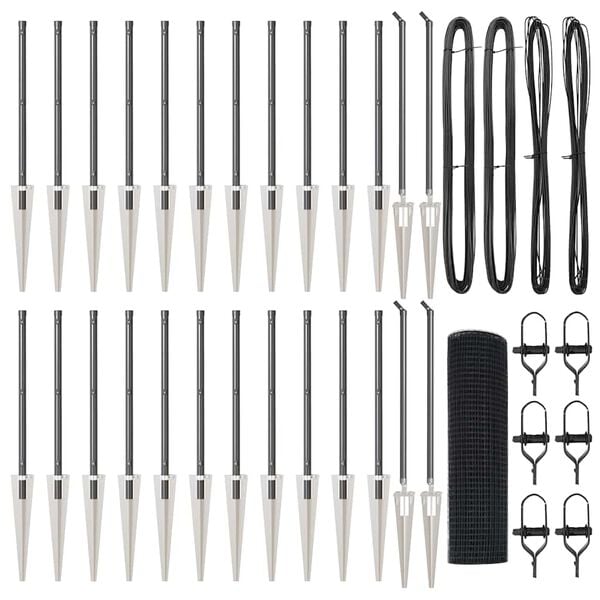 vidaXL Aitalatu Harmaa 50 x 0,6 m (25 x 25 mm verkko) Ter&auml;s ja PVC