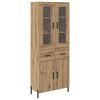 vidaXL Korkea kaappi Artisan tammi 69,5 x 34 x 180 cm Tekninen puu