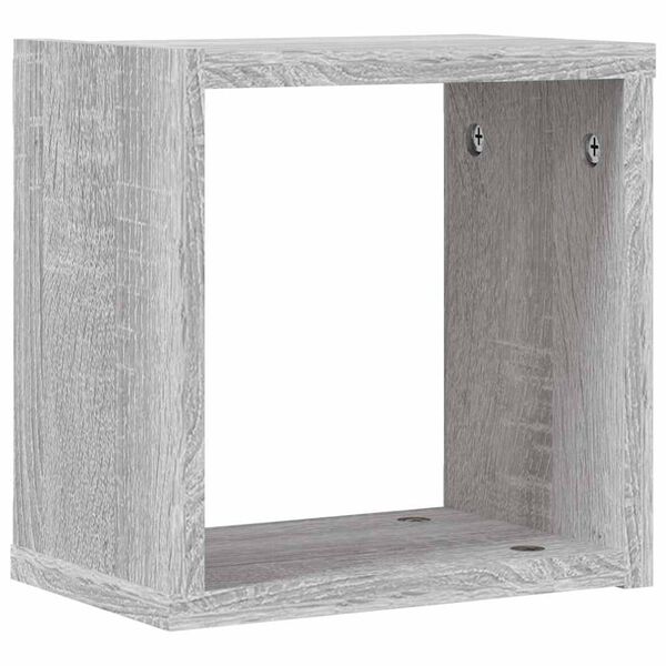 vidaXL Sein&auml;hyllyt 2 pcs Harmaa Sonoma 26 x 15 x 26 cm Tekninen puu