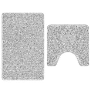 vidaXL Liukumaton kylpyhuoneen matto-setti 2 pcs Harmaa PP