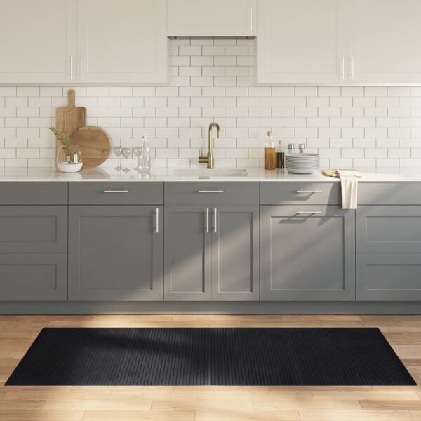 vidaXL Matto suorakaide musta 80x200 cm bambu