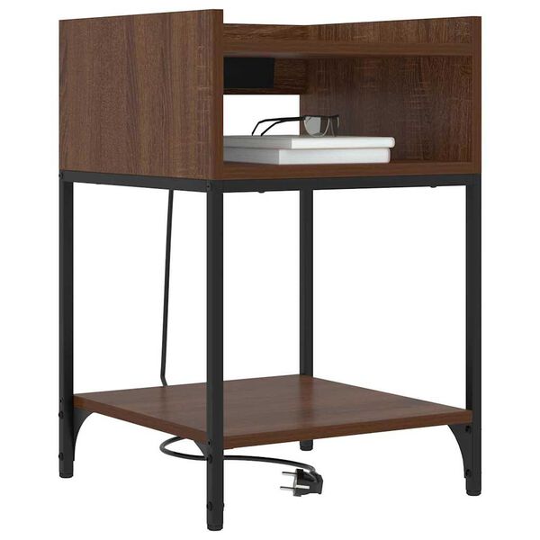 vidaXL Y&ouml;p&ouml;yt&auml;kaappi 2 pcs Ruskea tammi 40 x 40 x 61 cm Tekninen puu