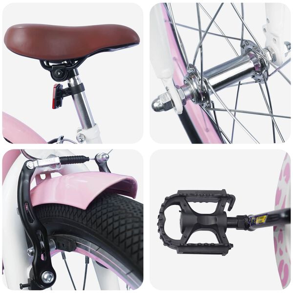 vidaXL Lastenpy&ouml;r&auml; 18 Tuumaa 5-7-vuotiaille Vaaleanpunainen