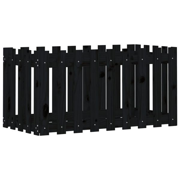 vidaXL Kukkalaatikko aitamuotoilu musta 100x50x50 cm t&auml;ysi m&auml;nty