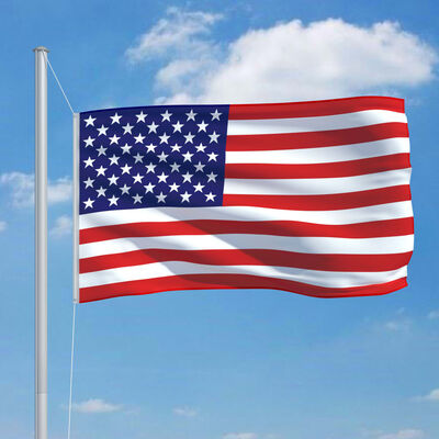 vidaXL Yhdysvaltojen lippu ja tanko alumiini 6,2 m