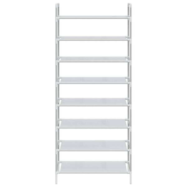 vidaXL Kenk&auml;teline 8 hyllyll&auml; metalli ja kuitukangas hopea