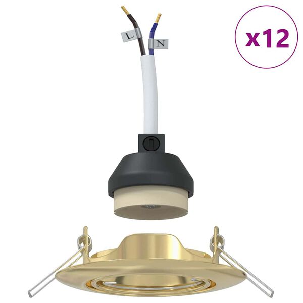 vidaXL Kohdevalo 12 pcs Kulta 9 x 9 x 2.5 cm Metalli